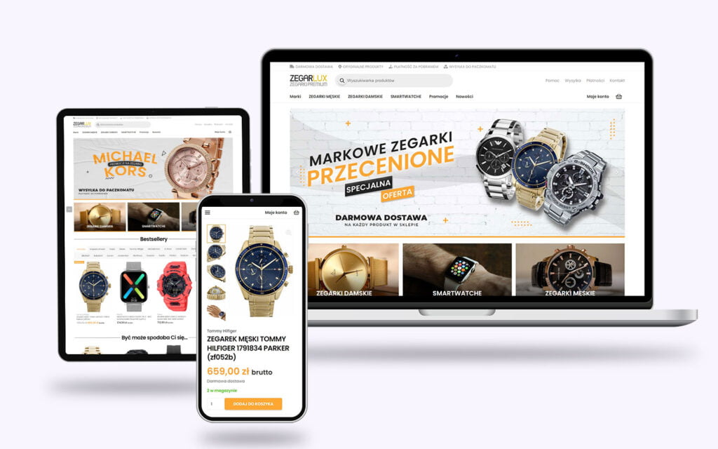 Strona główna - tablet laptop and smartphone presentation zegarlux v2 - Ozum